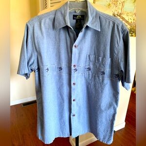 Newport Blue Casual Button Down Shirt Relaxed Fit